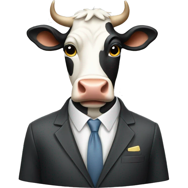 cow wearing a suit emoji