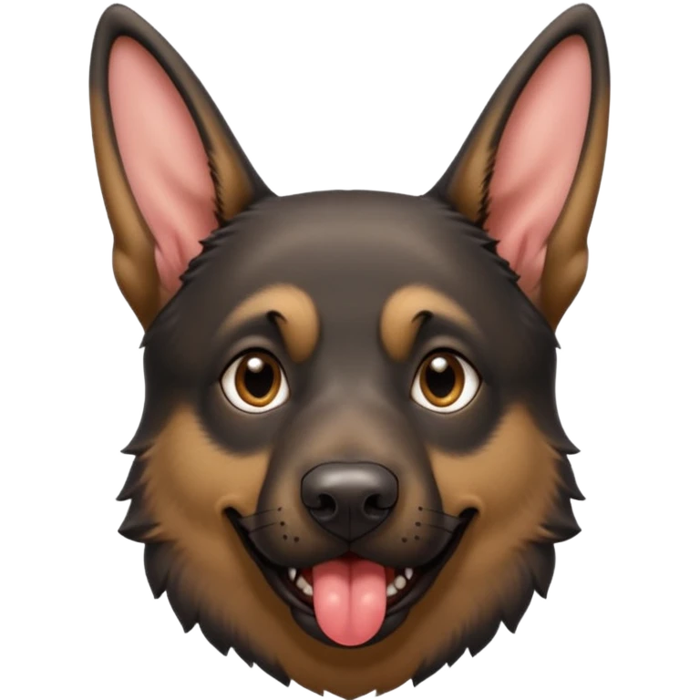 cartoon style dark German Shepherd dog with alot longer tongue hanging out  emoji