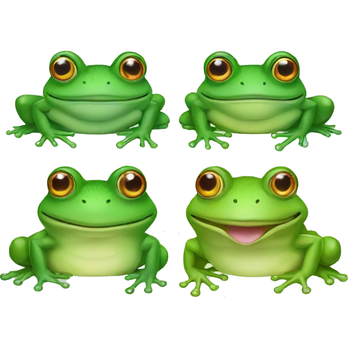 Four frogs that are all equal  emoji
