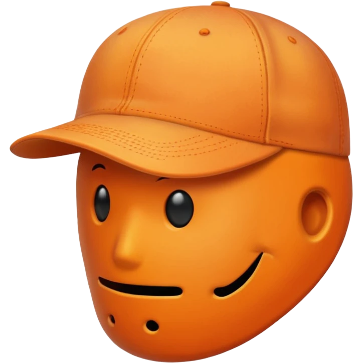 Orange baseball hat with no face  emoji