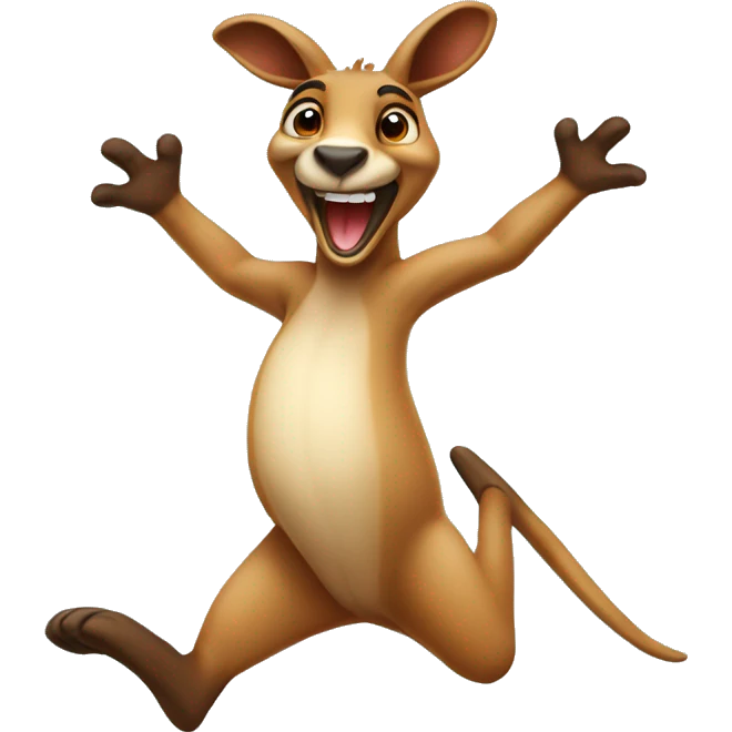 joyful jumping kangaroo emoji