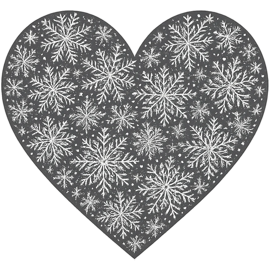 heart with a delicate snowflake pattern emoji
