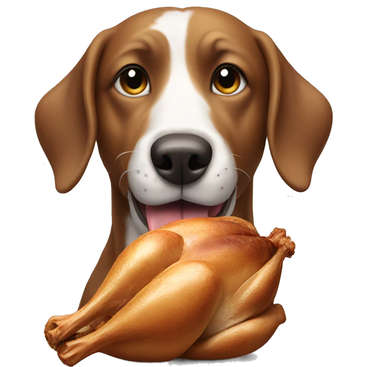 dog eating turkey emoji