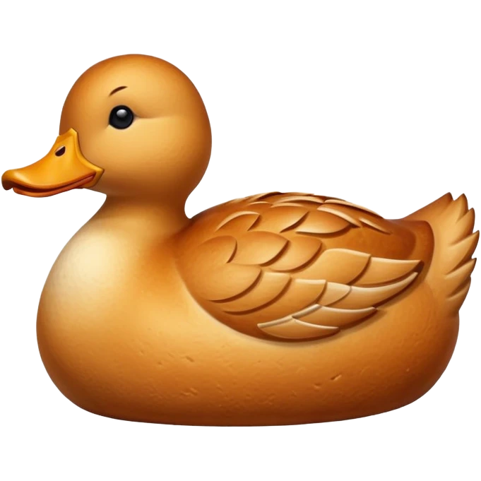 loaf of gluten bread in the shape of a duck, detailed bread texture emoji