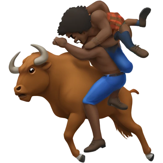 a buffalo beating up a bronco emoji