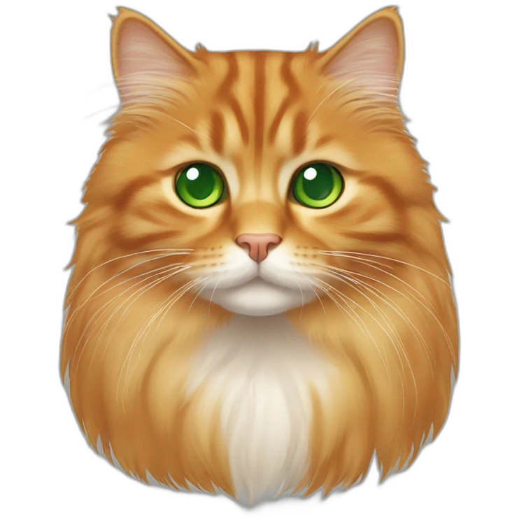 ginger siberian cat with green eyes emoji
