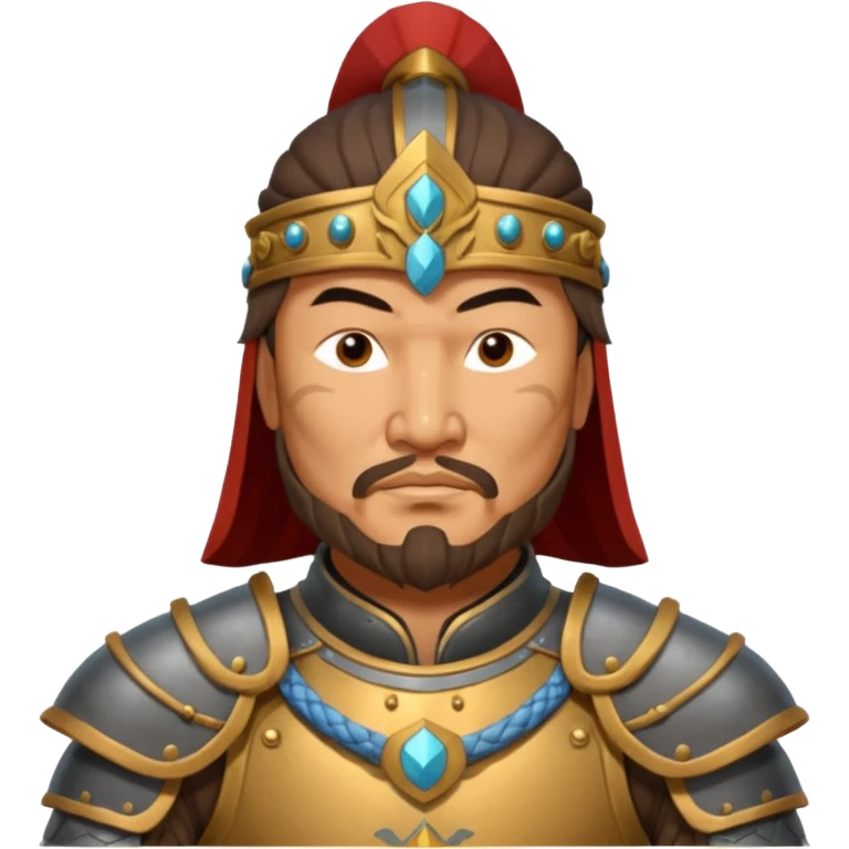portrait of Genghis Khan in armor 3/4 emoji