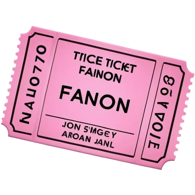 Pink  ticket for the movie fanon  emoji
