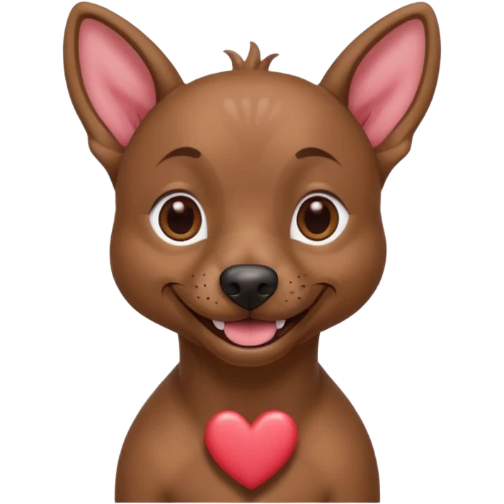 Muscular Xoloitzcuintle Dog smiling with hearts coming from eyes emoji