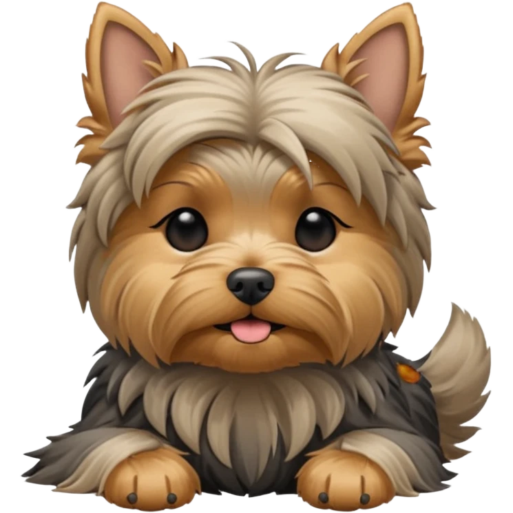 yorkshire dog laying down with closed eyes emoji