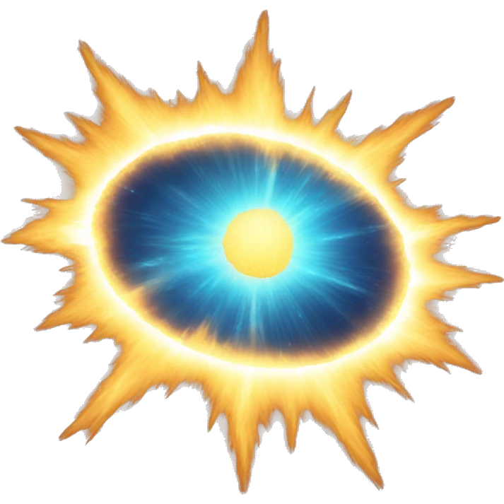 Supernova blasting and radiating light emoji