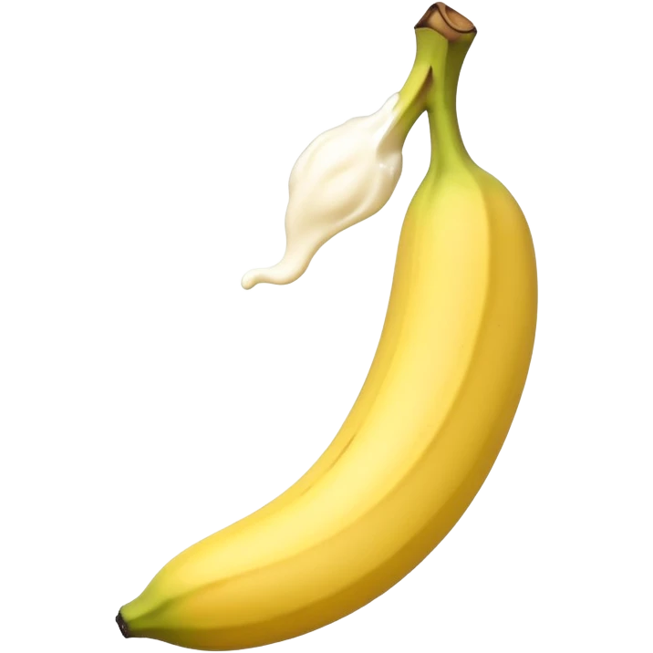 Une Banane éplucher avec une goute de lait blanc au bout emoji