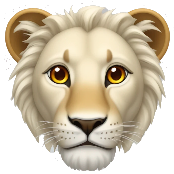 Lion blanc avec les yeux rouges emoji