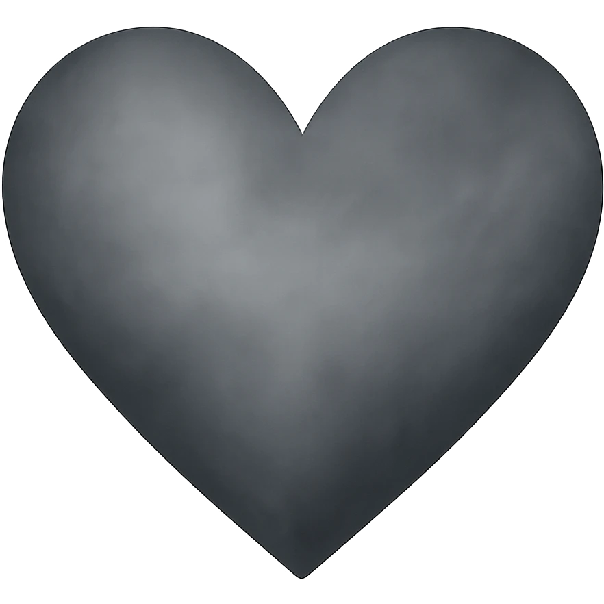 heart with a soft stormy gray gradient, digital illustration emoji