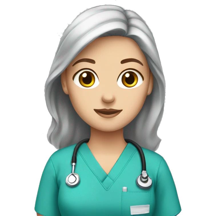 white girl in scrubs emoji