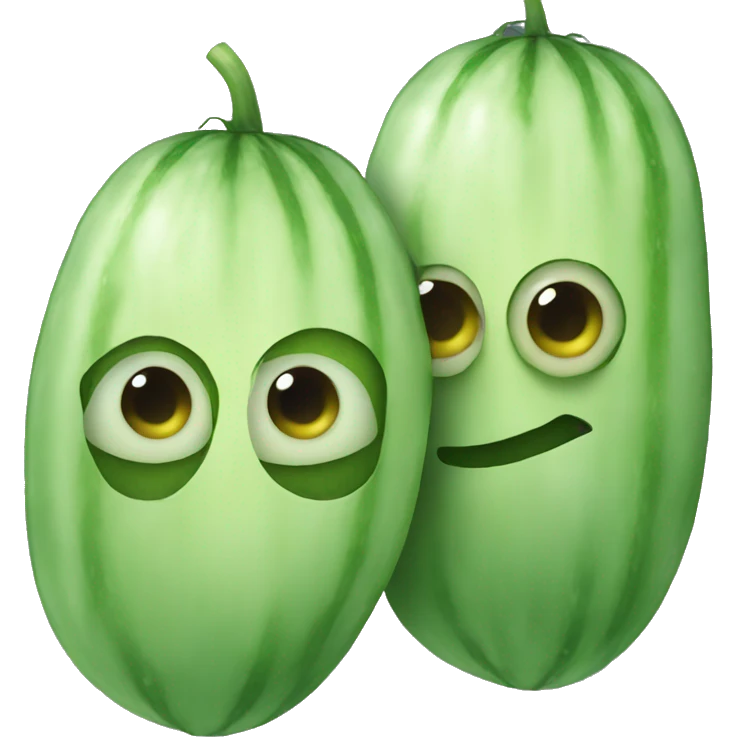 Emoji with cucumber eyes emoji