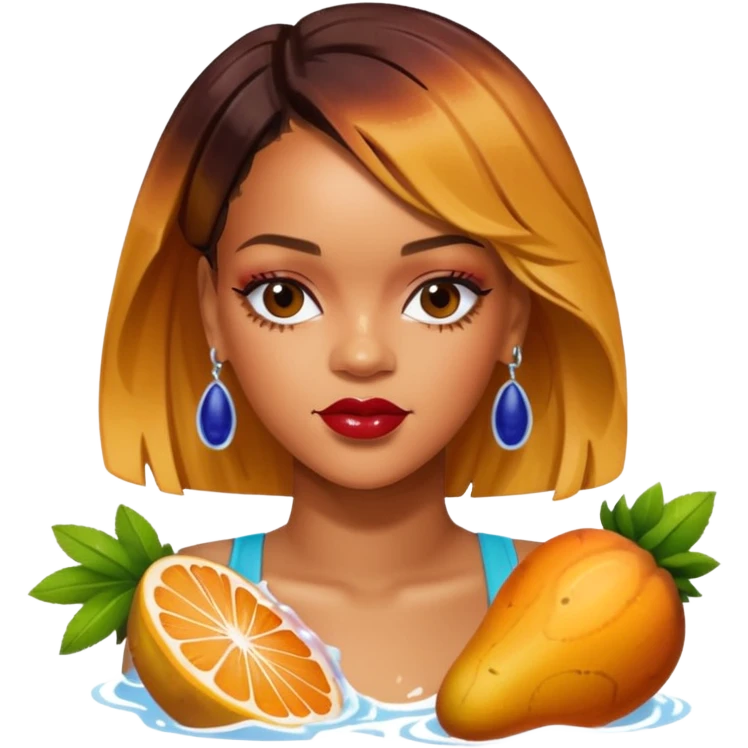 rihanna diamond aber statt mit diamond mit einer brine der frucht emoji