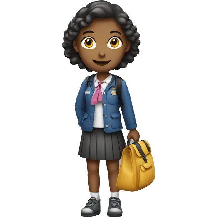 schoolgirl with bag pack emoji