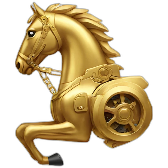 Mechanical golden  horse emoji