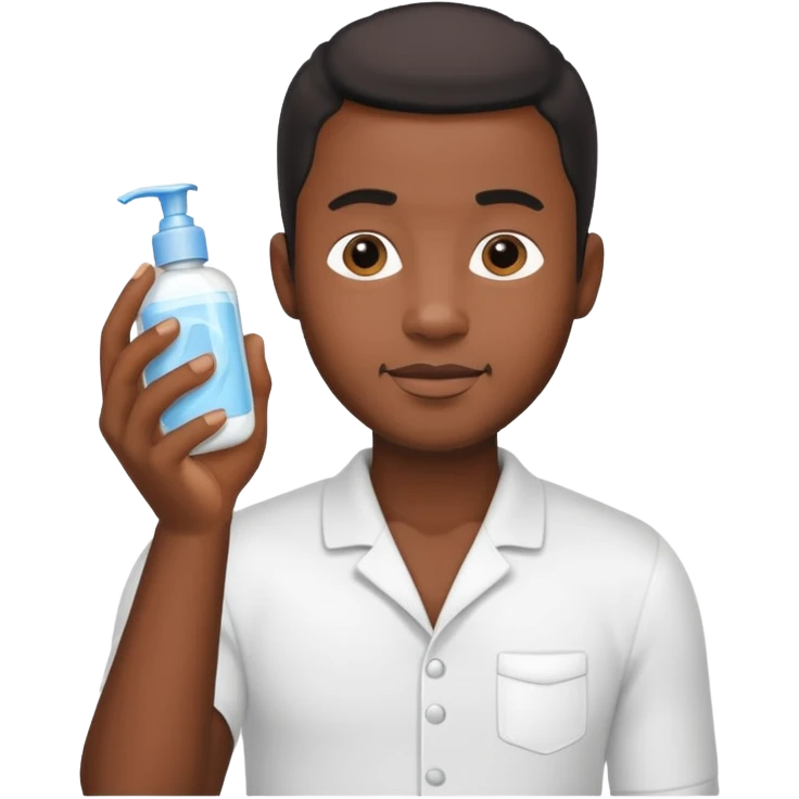 Baby oil and lotion black man emoji