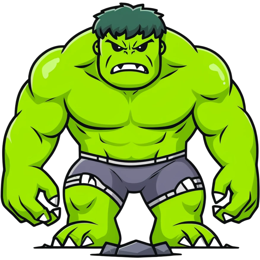 World Breaker Hulk, ultimate green monster with earth-shattering power, cracked ground beneath him emoji