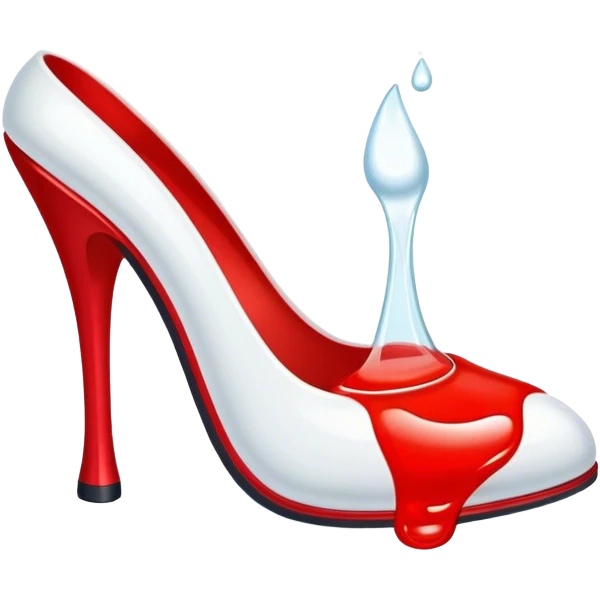 a red heel with a white liquid emoji