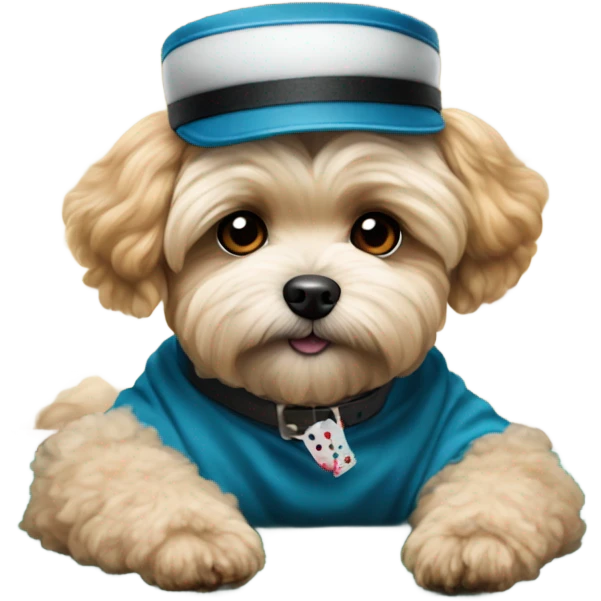 maltipoo playing poker emoji
