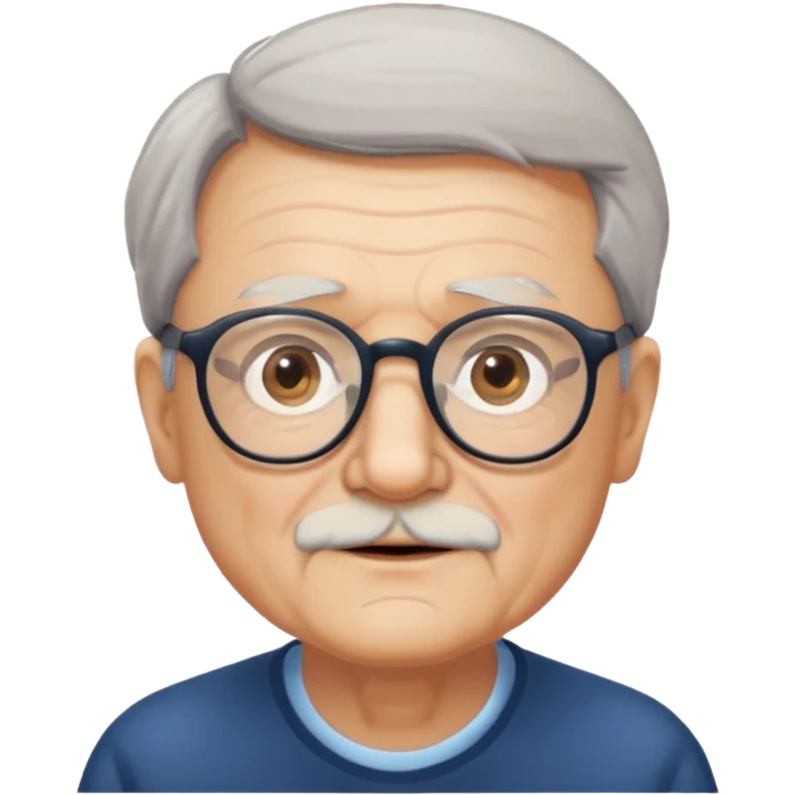 una imagen de un abuelo de 63 años con gafas emoji