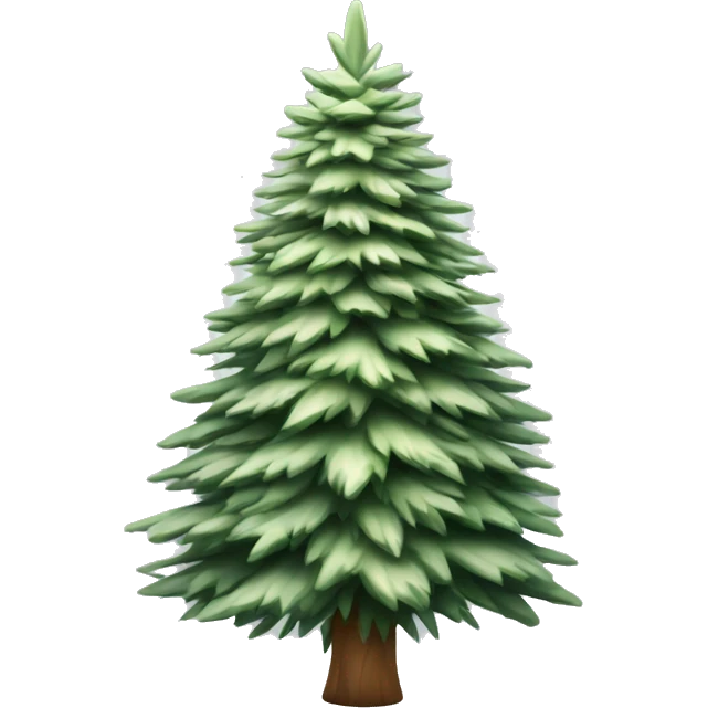  actual white fir christmas tree isolated.  emoji