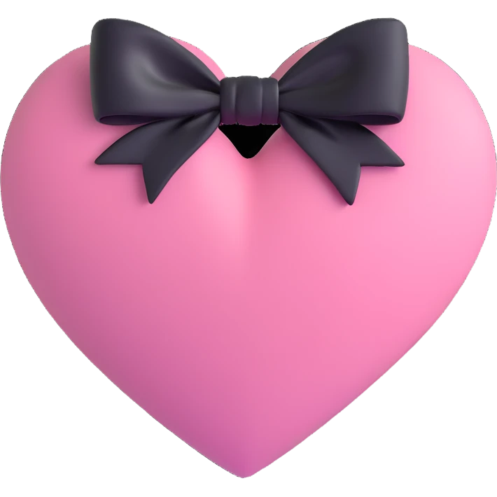 pink heart with a black bow knot emoji