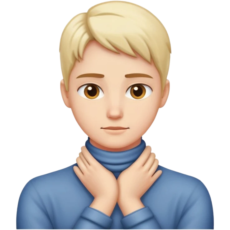 Hands crossed on neck emoji