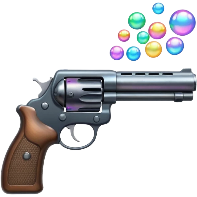 Bubbles come out of the gun barrel emoji