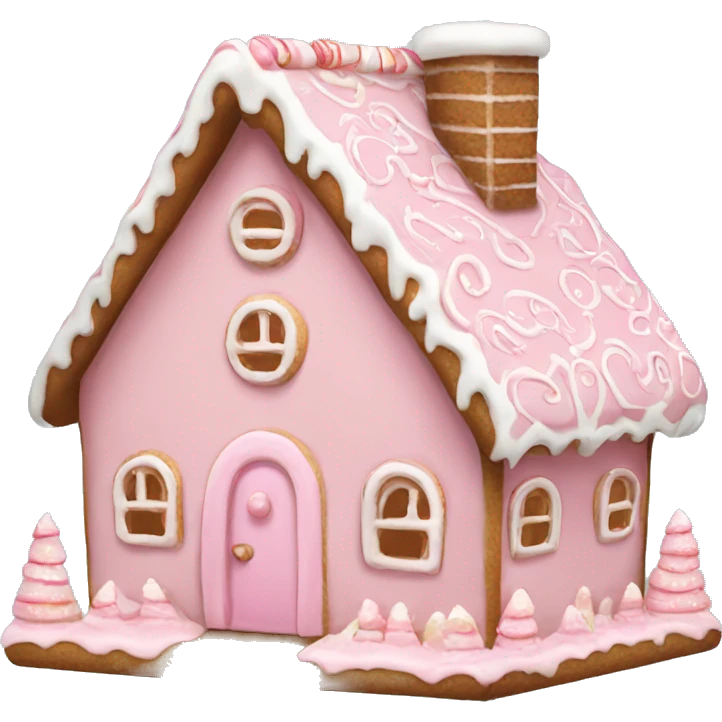 Light pink gingerbread house emoji