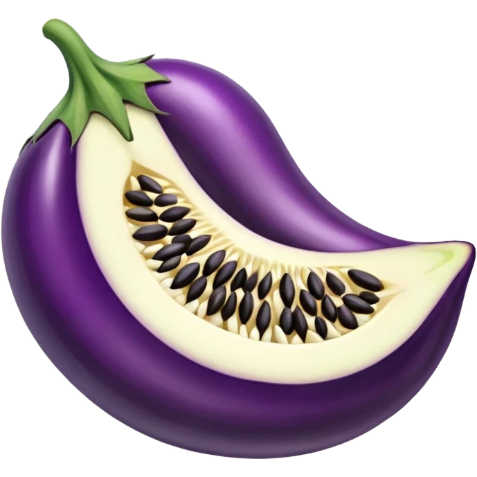 curve brinjal with cut piece emoji