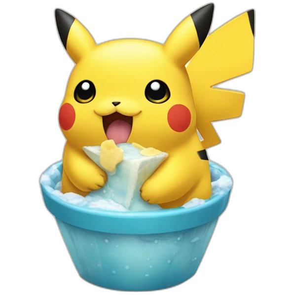 Pikatchu qui mange une glace emoji