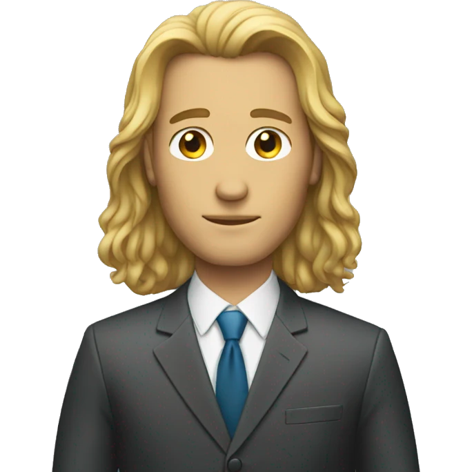 Suit man with long hair  emoji