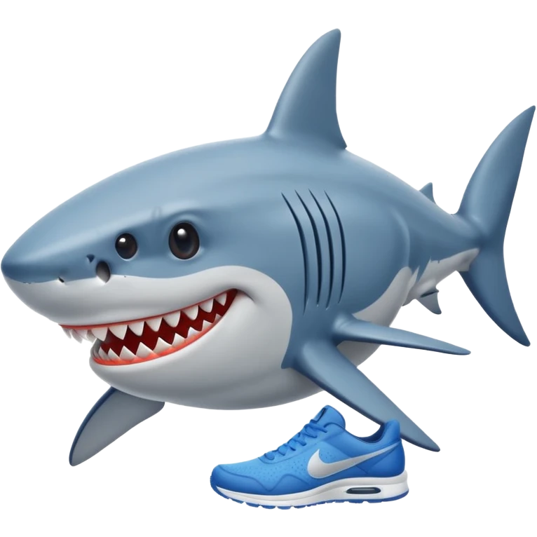 shark in blue nike shoes emoji