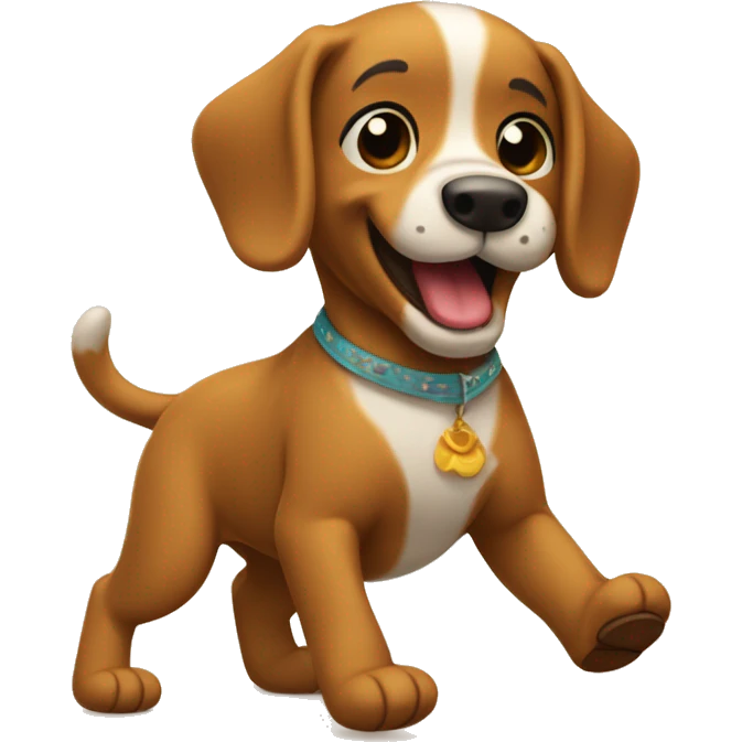 cachorro caramelo dançando emoji