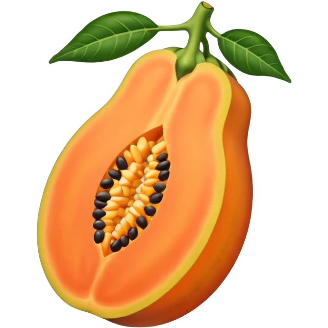 whole papaya fruit emoji