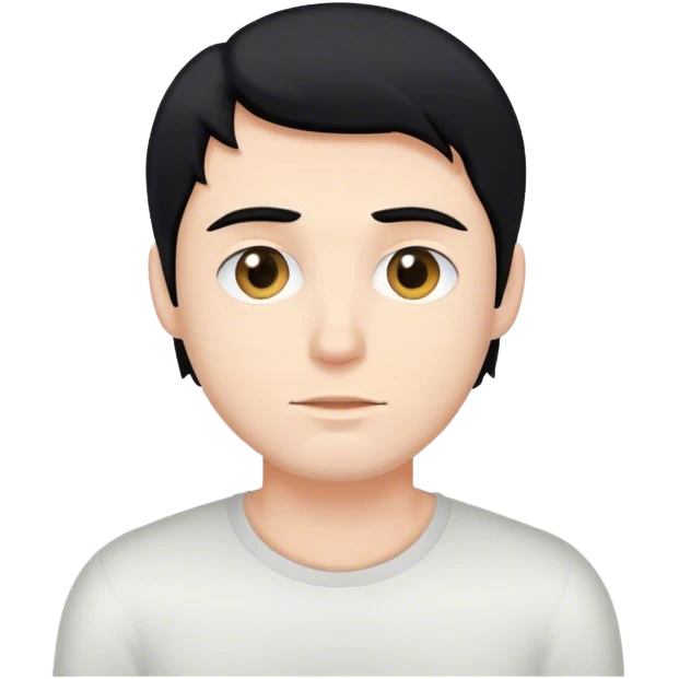 White guy with black hair emoji