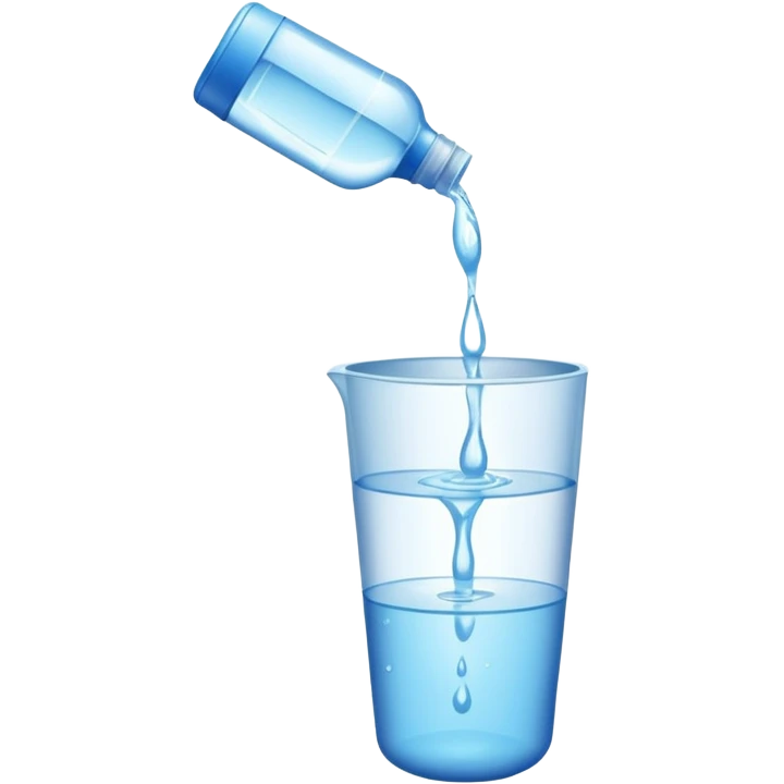 bottle of water being poured out into the air emoji