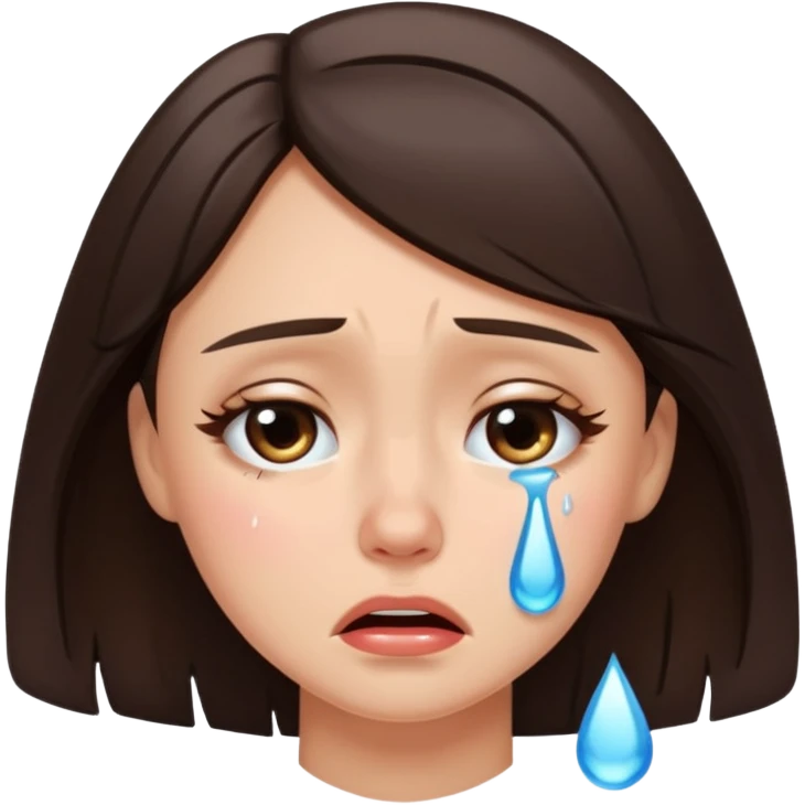 Pretty brunette crying emoji