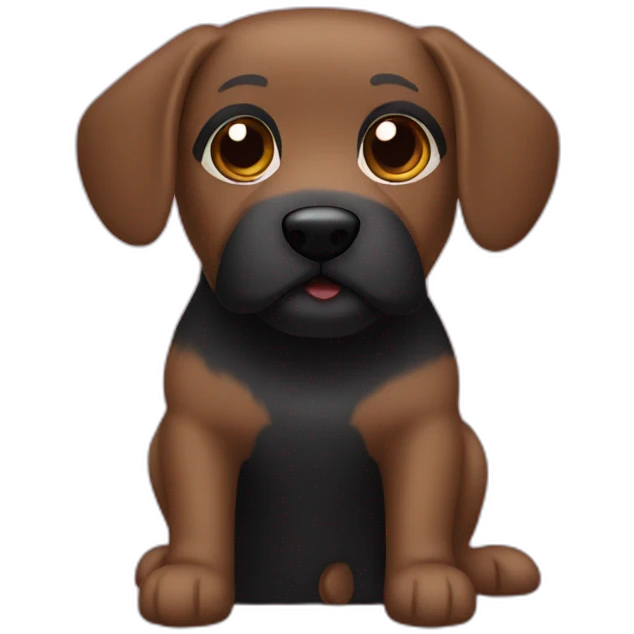 A black crockapoo dog emoji