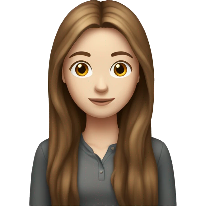 Skinny white girl with long brown hair emoji