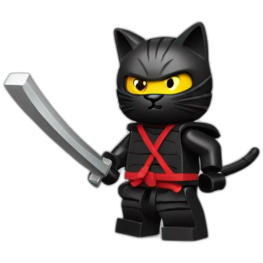 kicking lego ninja cat emoji