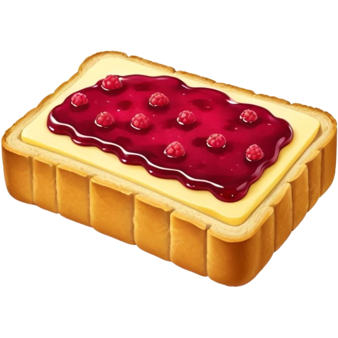 a slice of bread with butter and raspberry jam emoji
