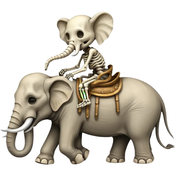 Skeleton Rider on elephant,Sleeping. emoji