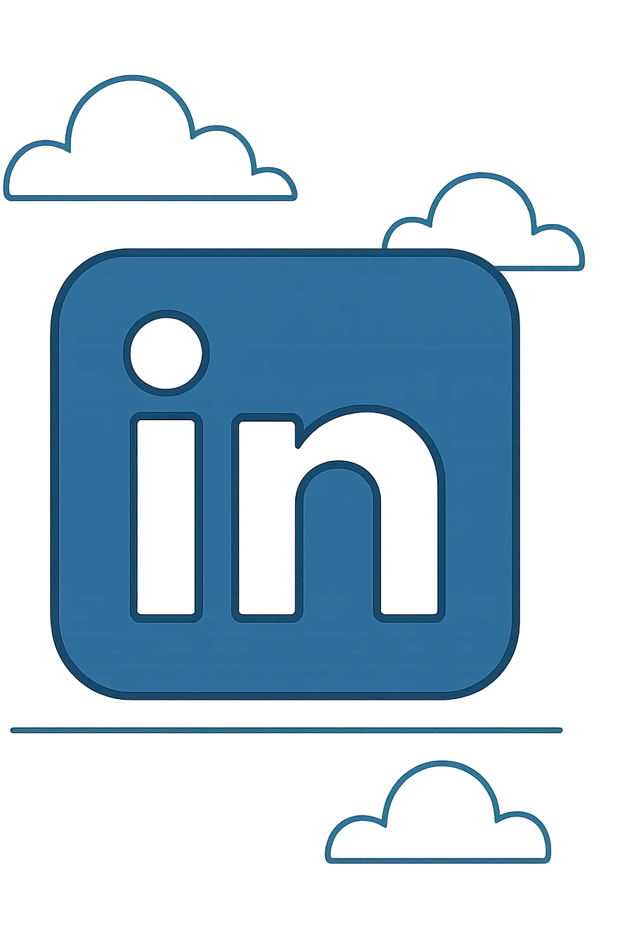 LinkedIn logo, modern style, rounded edges, blue and white color scheme emoji