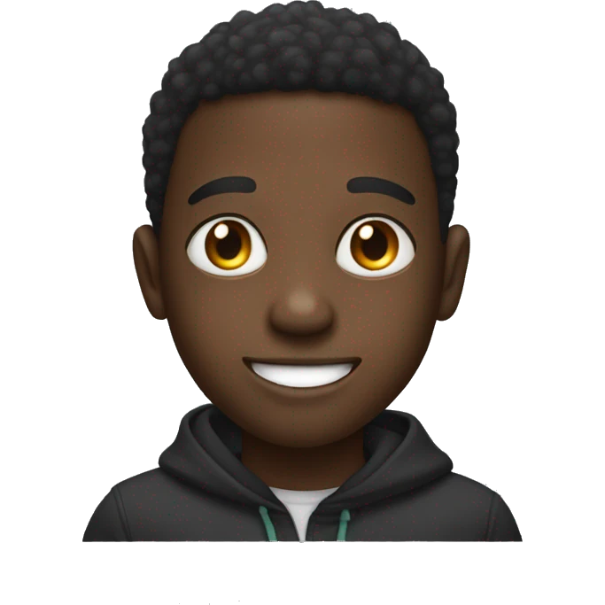 Black kid smile with googly eyes emoji