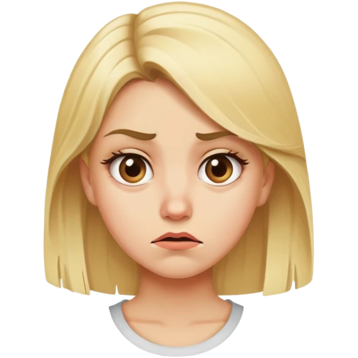 blonde girl disgusted look emoji